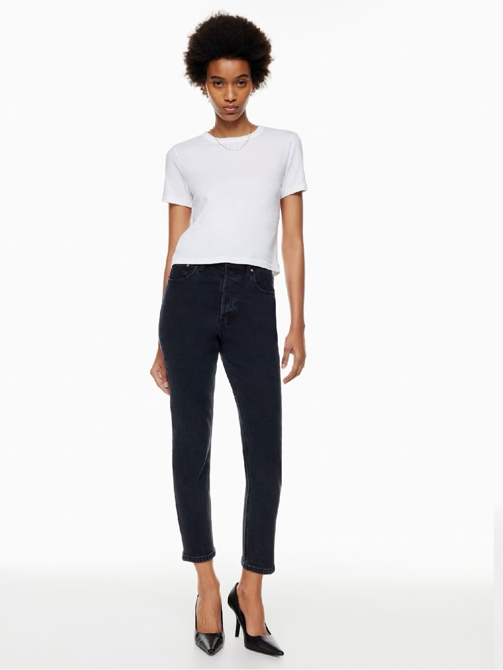 Denim Forum The Yoko High Rise Slim Jeans Black Wash Frayed Hem Size 26